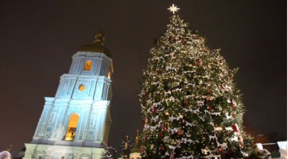 киев софиевскаая площадь главная елка украины