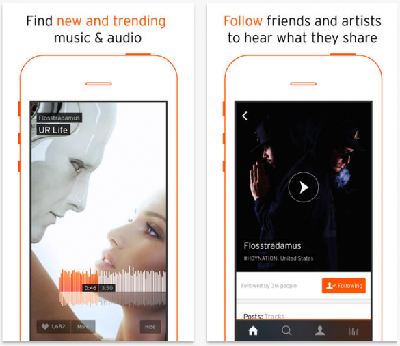 В новой версии SoundCloud для iOS отличительной чертой является «воздушный» и крайне упрощенный в использовании интерфейс