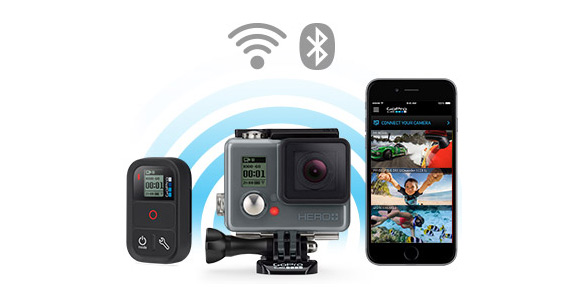 Камерой GoPro HERO+ можно управлять при помощи смартфона или фирменного пульта ДУ (приобретается отдельно)