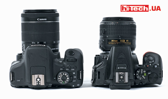 Сanon EOS 750D и Nikon D5500. Сравнение размеров