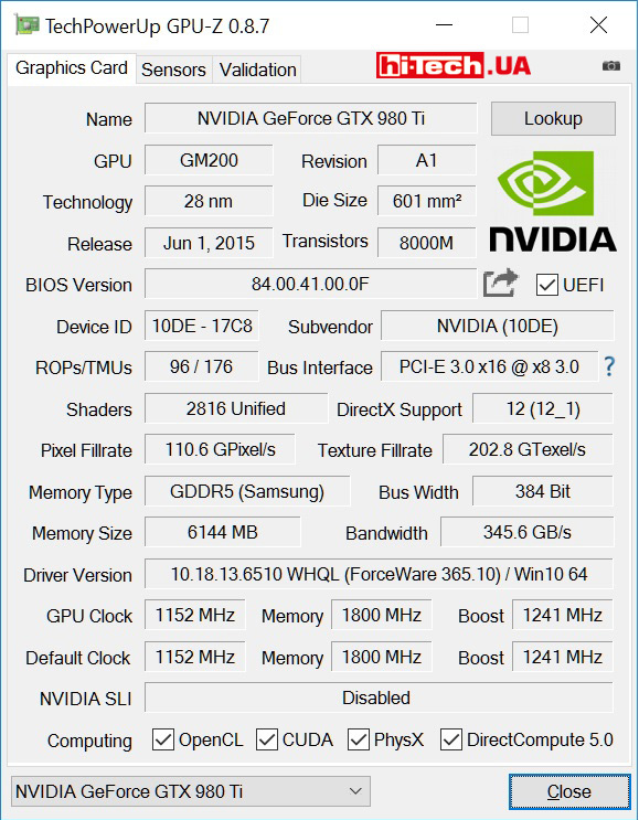 Inno3D iChill GeForce GTX 980 Ti X4 Ultra (GPUZ)