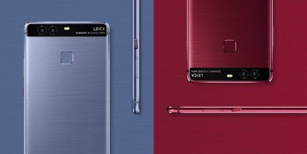 Huawei P9 in blue and red